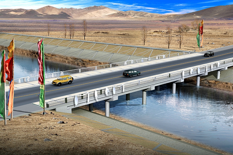 西藏阿里地区狮泉河市政桥|Shiquanhe Municipal Bridge of Ngari Prefecture, Tibet